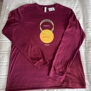 NWT  Men Long Sleeve T-shirt Burgundy Red Men’s Sz XL In Shape Mind Elevate‍‍